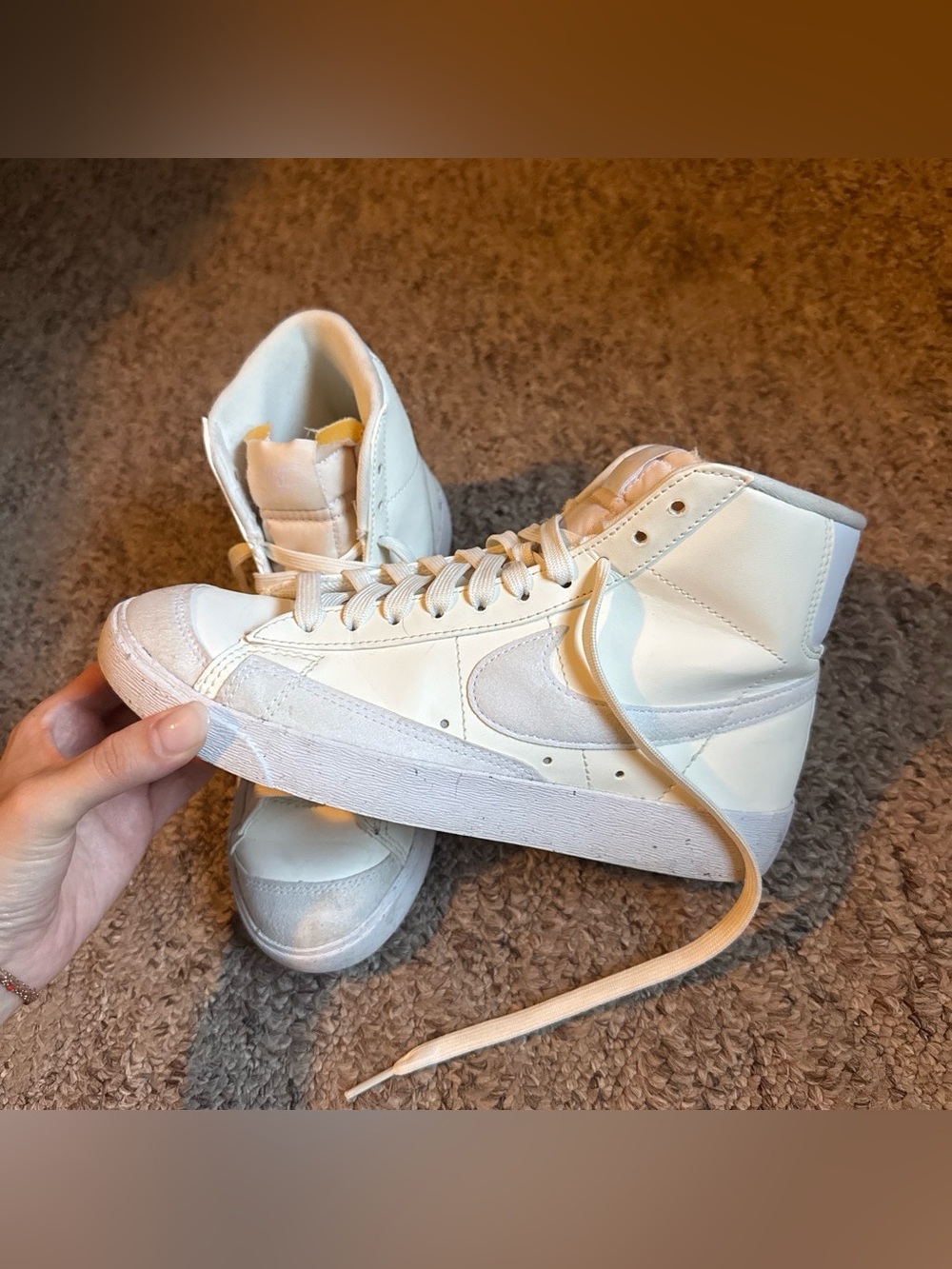 Nike Women's High-Top Sneakers in Off-White/Cream